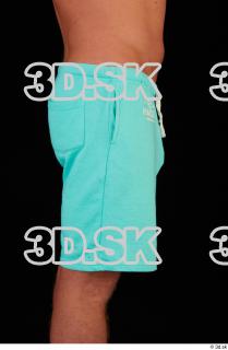 Leg turquoise shorts brown shoes of Leland 0007